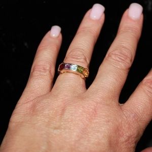 14k Gold and Multi Gemstone Ring